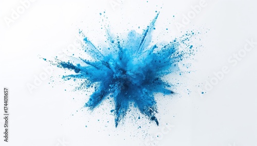 Slow-motion burst of blue p...
