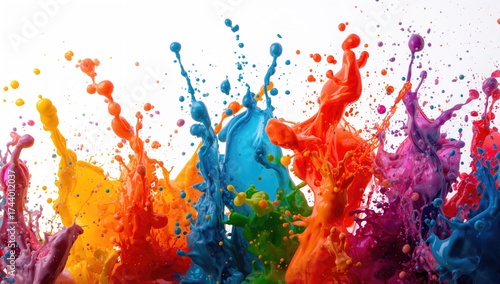 Multicolored paint droplets...