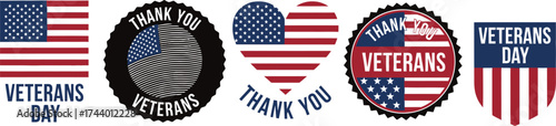 Veterans day thank you patriotic american flag vector graphics