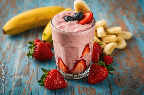 Glass filled with banana an...