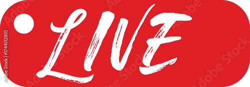 Red live stream sign isolated on transparent background a vibrant symbol indicating a live broadcast, perfect for online content creators and streaming platforms