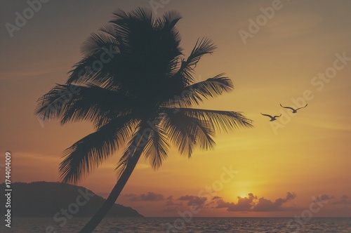 Tropical beach scene with s...