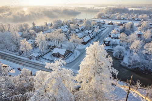 Snow-blanketed streets and ...