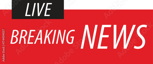 Breaking news banner isolated on transparent background headline concept for current events, urgent updates, and important announcements modern design for media outlets