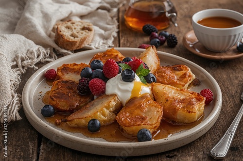 Sweet Cheese Pancakes toppe...