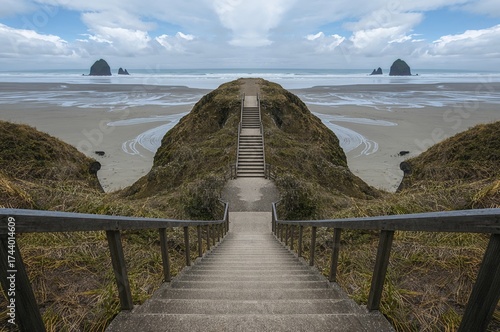 Balanced Staircase in a Coastal Tsunami Area