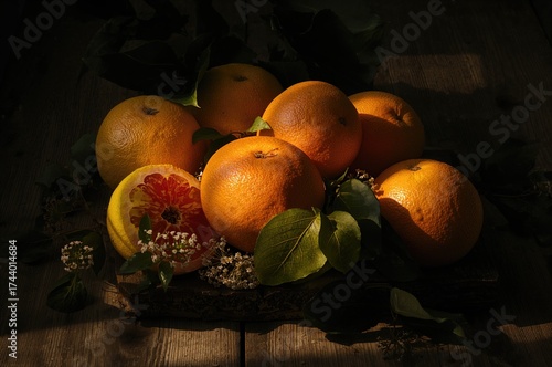 Grapefruits basking in sunl...
