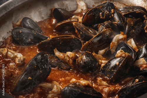 Mussels cooked in a flavorf...