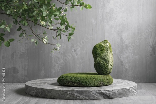 Elegant stone display with ...