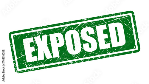 Exposed green stamp with grunge texture