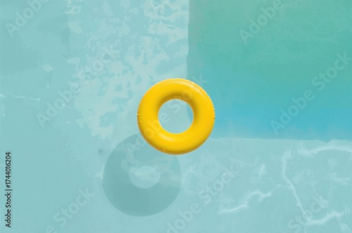 Yellow swim ring for pool use