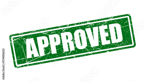 Approved green stamp with grunge texture