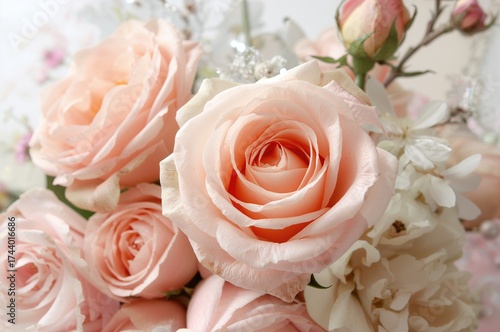 Delicate roses in full bloo...
