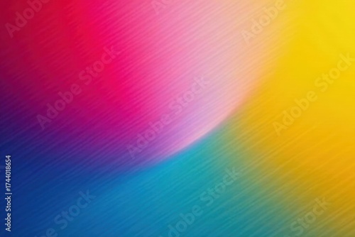 Bold color blend, red to blue via pink, white, yellow, smooth, texture