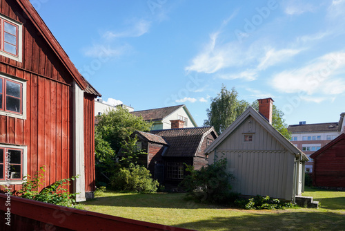 A courtyard surrounded by beautiful old buildings