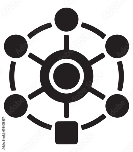 Geometric minimal nanotechnology icon set silhouette design
