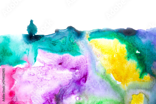 Real Watercolor Art Hand Drawn Brush Colorful Abstract Background