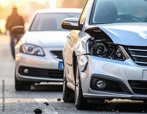 Wypadek samochodowy - uszkodzone auto
