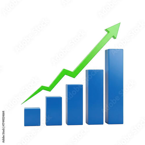 Upward trend financial bar chart with green arrow symbolizing growth and success transparent background Free Download Upward trend financial bar chart with green arrow symbolizing growth and success transparent background - GFXLoad