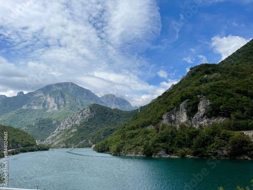 lake and mountains