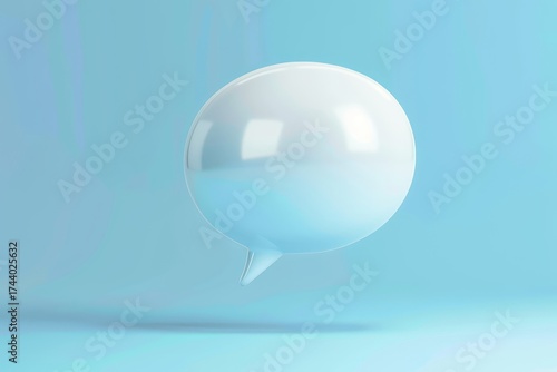 3D Speech Bubble on Blue Background Communication Concept