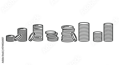 Stacked coins growing in value representing financial growth wealth and investment success vector
