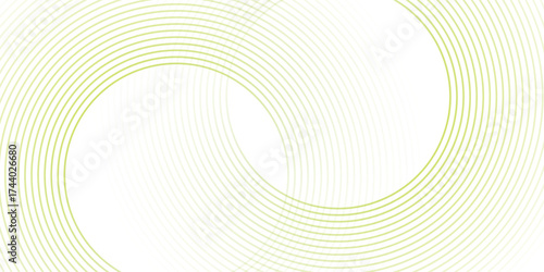 Abstract modern bright green gradient background with glowing neon circle lines element and halftone dots decoration. Trendy simple texture creative design. Suit for presentation, website