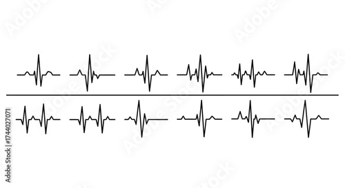 Heartbeat ekg electrocardiogram lines representing life rhythm and medical data vector