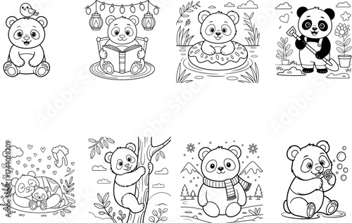 Sweet Baby Pandas – Panda Illustration Coloring Pack