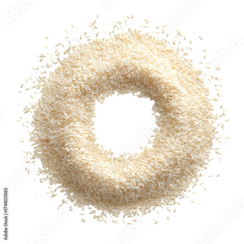 Wallpaper Mural Light-beige, fine-grained powder forms a circular ring with a black center, radiating outward Torontodigital.ca