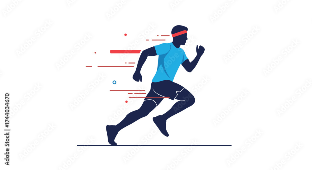Obraz premium A silhouette of a runner in motion with speed lines suggesting fast movement.