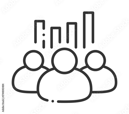 Abstract team collaboration with business growth chart