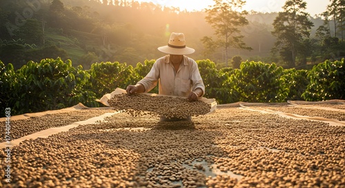 Coffee bean drying process