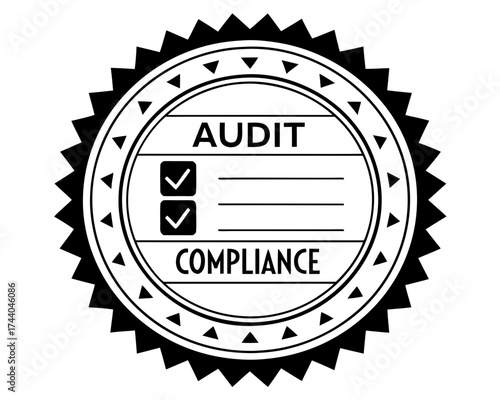 Audit and compliance checklist stamp with checkmarks