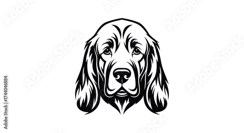 Black and White Dog Head Tribal Tattoo Design canine