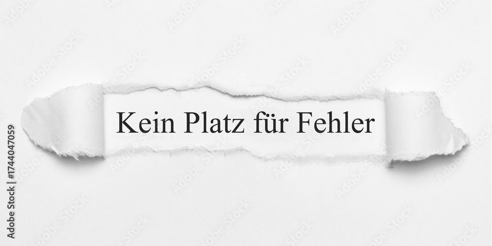 Obraz premium Kein Platz für Fehler