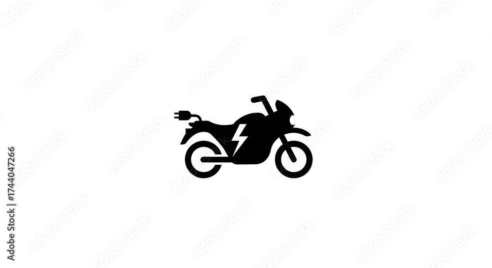 Fototapeta premium Electric motorcycle silhouette