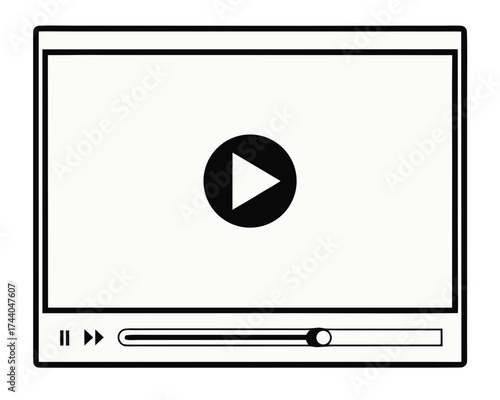 Simple video player interface with play button and progress bar