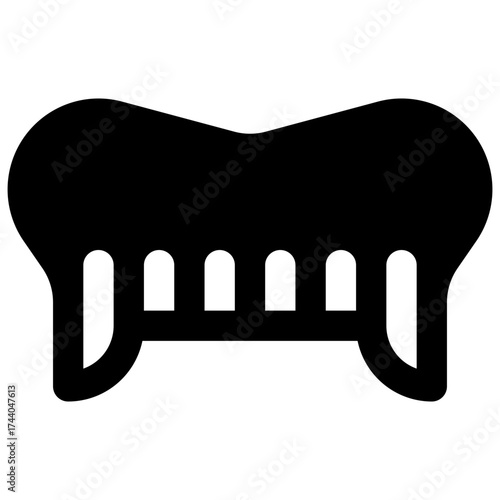 Fangs. Outlined stroke vector icon with black-filled details.