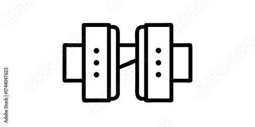 Dumbbell icon for gym and fitness equipment
