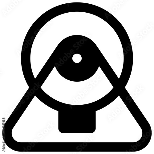 Lottery drum. Outlined stroke vector icon with black-filled details.