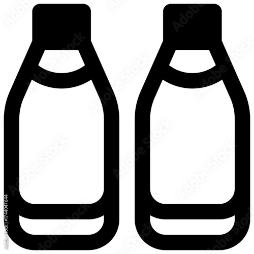 Milk. Outlined stroke vector icon with black-filled details.