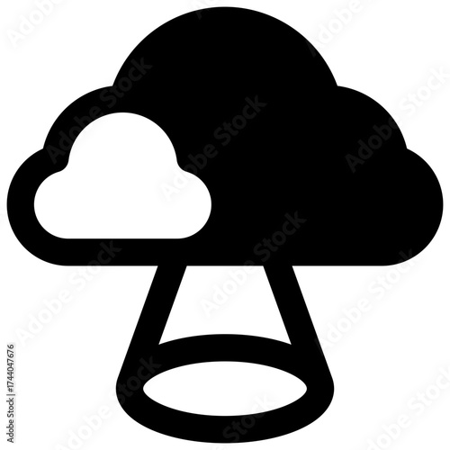 Mist. Outlined stroke vector icon with black-filled details.