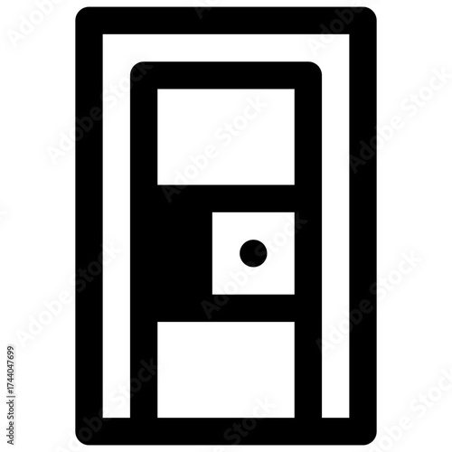Prison. Outlined stroke vector icon with black-filled details.