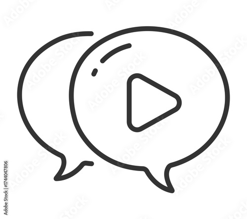 Chat icon design with overlapping speech bubbles