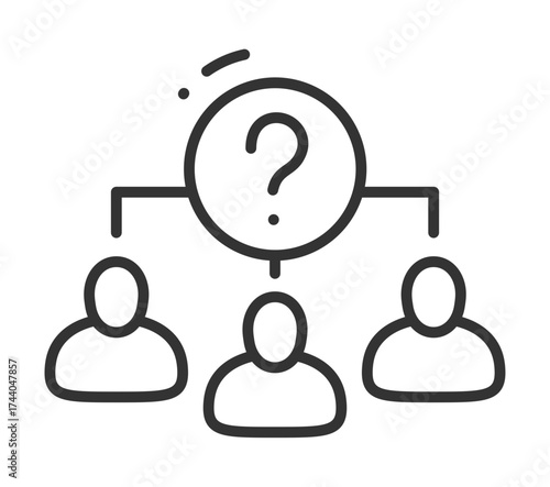 Network connection icon with three generic human figures