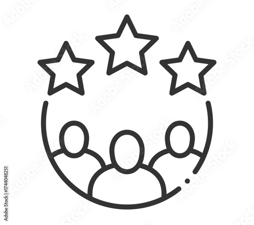 Three-star customer review icon symbolizing user feedback and ratings