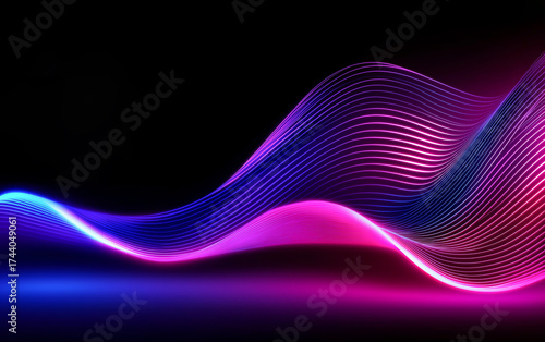 Wallpaper Mural Futuristic neon lines abstract wave gradient background glowing digital flow Torontodigital.ca
