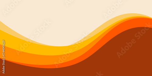 Bright wavy background with warm retro autumn colors. Cool hippie background. Retro psychedelic wavy design from the 60s and 70s.