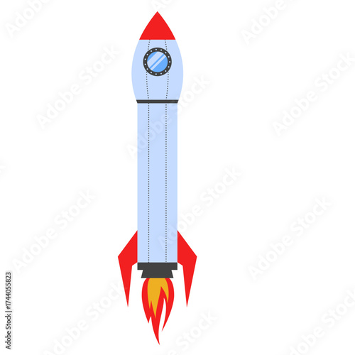 Illustration of a Launching Rocket Ship